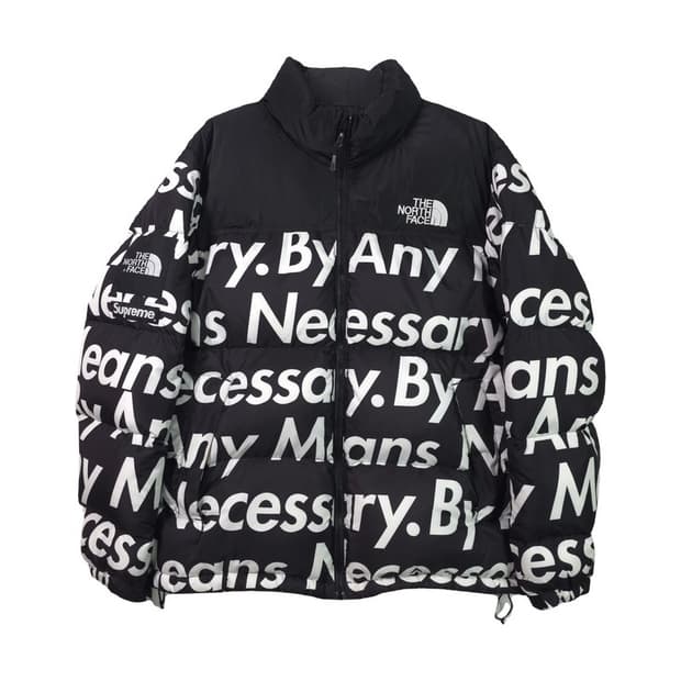 슈프림 x 노스페이스 바이애니민스 눕시 다운자켓 블랙 L