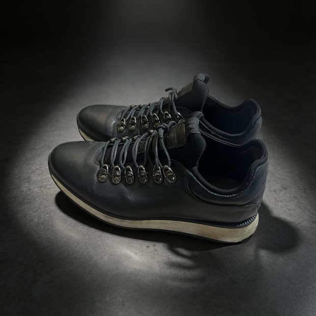 마시모두띠 블랙 레더 스니커즈