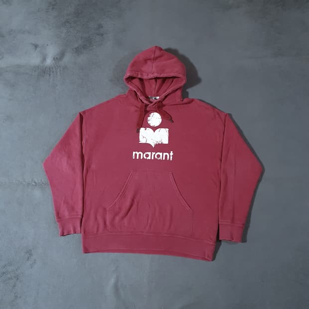 이자벨마랑 오버사이즈 빈티지 로고 후드티 L 핫핑크