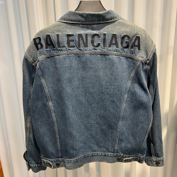 (48) 발렌시아가 백로고 데님 트러커 데님 청자켓