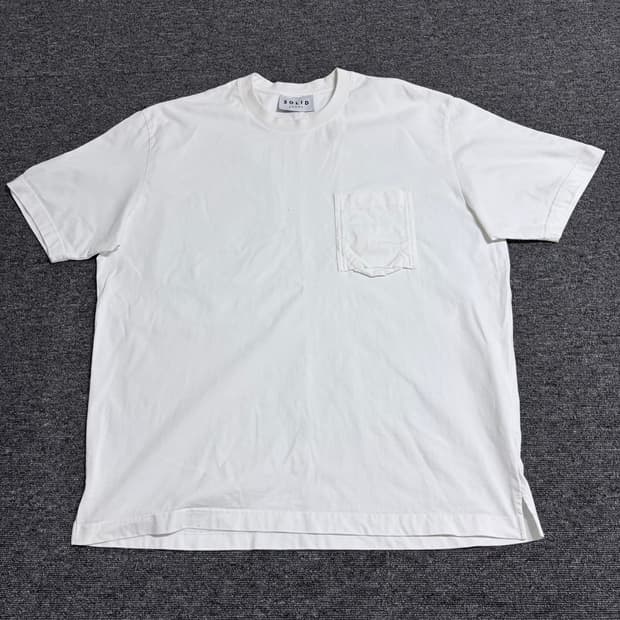 솔리드옴므 화이트 포켓 반팔티