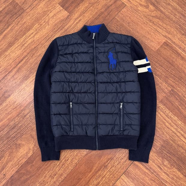 여성용 M 폴로 랄프로렌 경량패딩 니트 자켓 