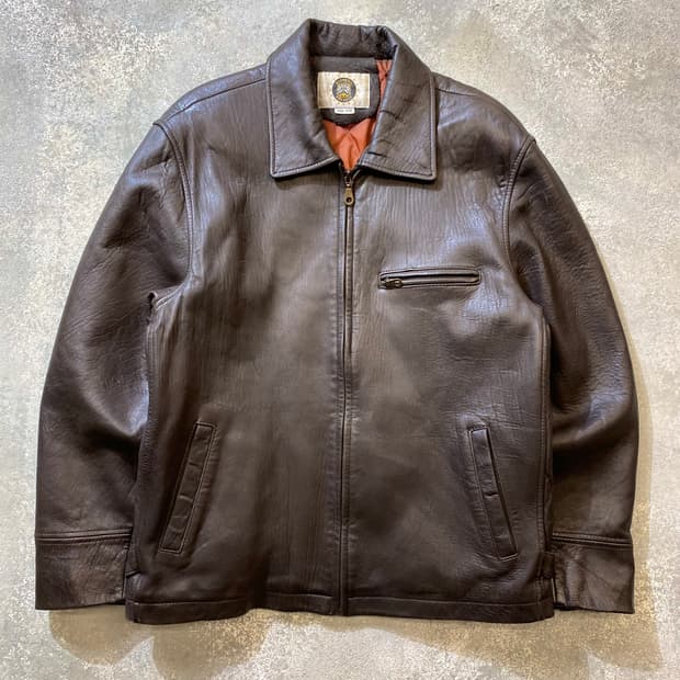 [100] 90s 알프레도 베르사체 다크브라운 양가죽 레더 자켓