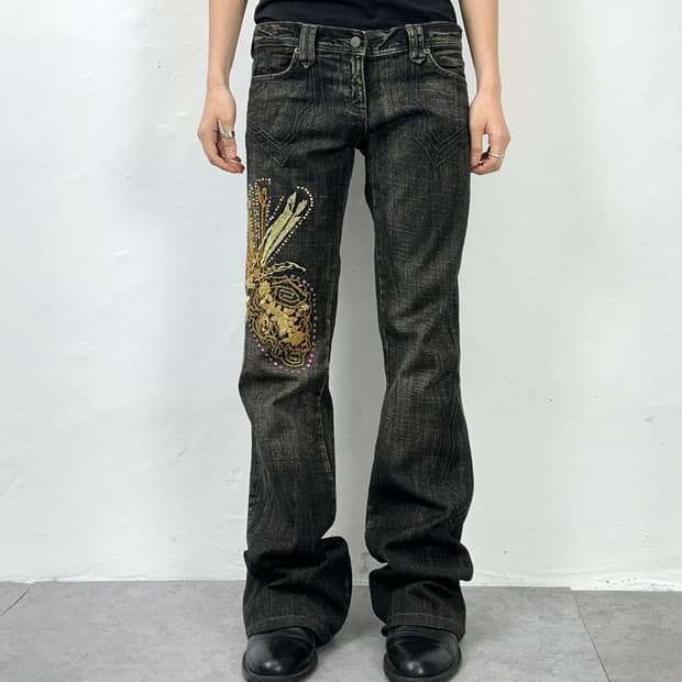 Tornado Mart “Gold Feather & Skull” Embr
