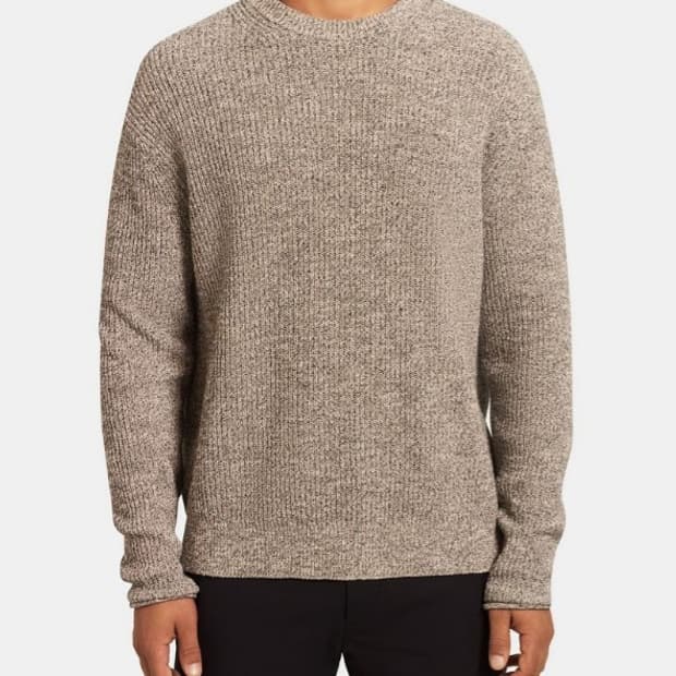 띠어리 크루넥 트위드 알파카 니트 