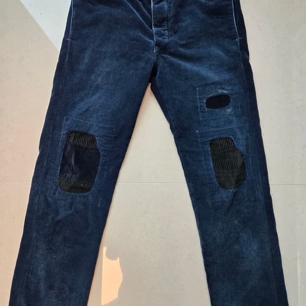 RRL 인디고 코듀로이 리페어 팬츠 34x32