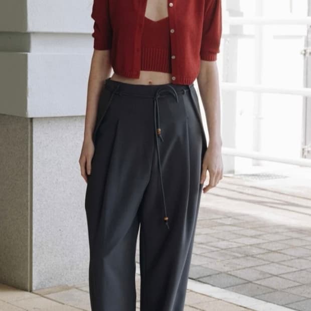 Farven 스트링 슬랙스 차콜 m