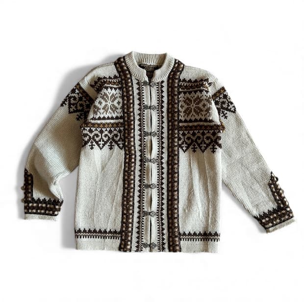 Vintage IVOR LENEDE Nordic Knit Cardigan