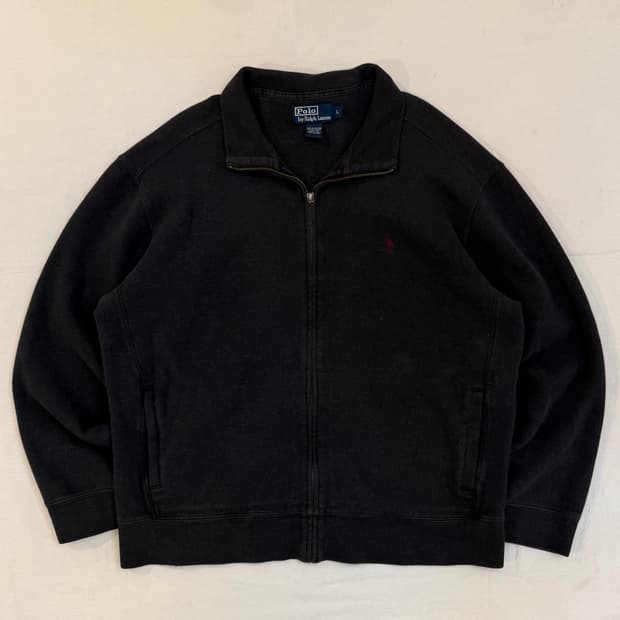 폴로 랄프로렌 와플 코튼 니트 집업 져지 차콜