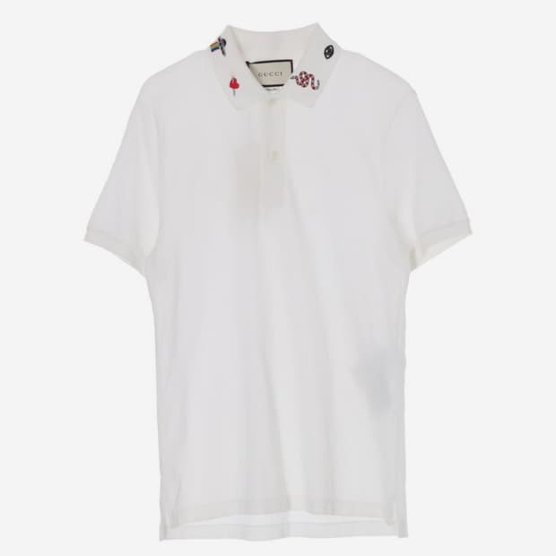Gucci 구찌 자수 카라 반팔티 M