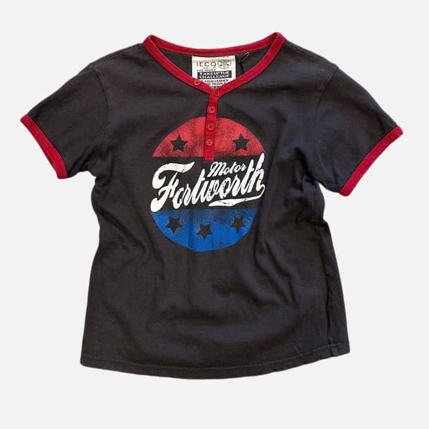 vintage printing button t-shirt