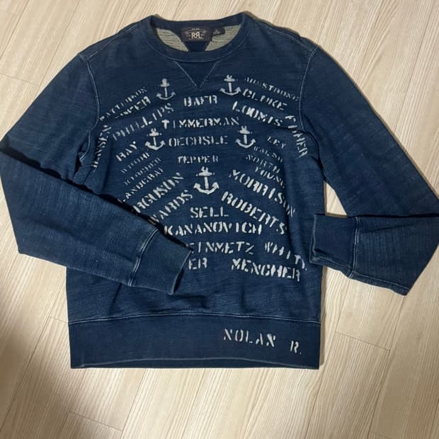 RRL 세일러 데님 인디고 맨투맨