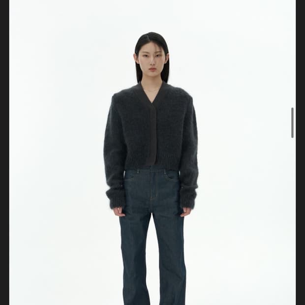 amomento 아모멘토 그랜마가디건 차콜그레이