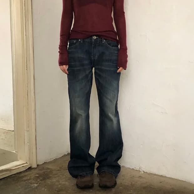 ootj 루프온 데님 부츠컷 M