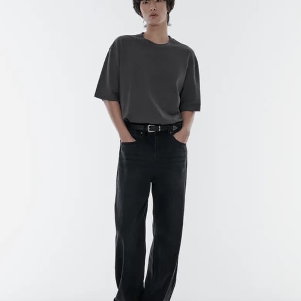 루즈드 스트레이트 데님 팬츠