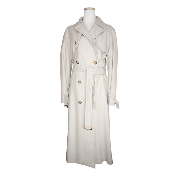 막스마라 오트밀 알파카 혼방 트렌치코트 55