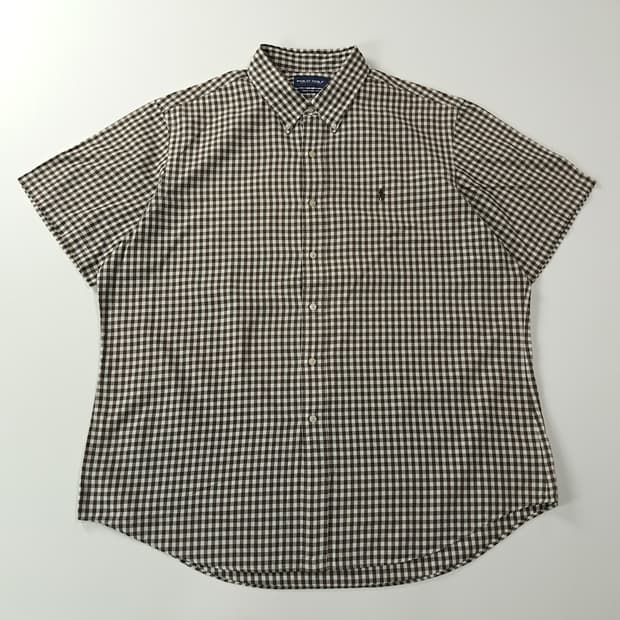 CJ538 2XL 폴로골프 브라운 스몰 깅엄체크 반팔 셔츠 남방