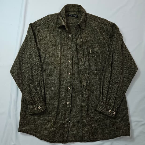 입생로랑 YSL 빈티지 라탄체크 울 셔츠 옴므 남성 100