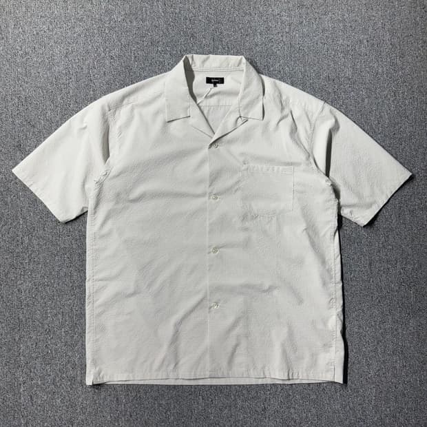 BEAMS 캠프 칼라 체크셔츠 그레이 ( L/OLD-7524 )