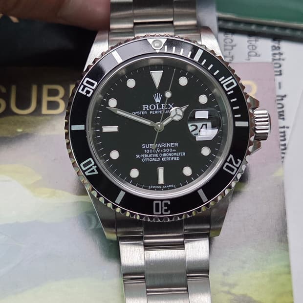 롤렉스 서브마리너 구구섭 Ref.16610 데이트 블랙스틸 
