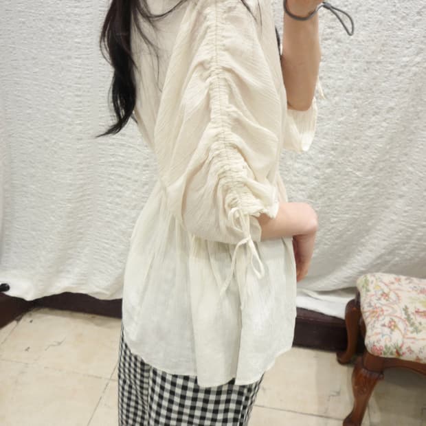 shirred lovely blouse