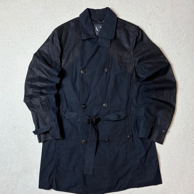 아르마니 익스체인지 00's 코팅 트림 트렌치 코트 PN7840