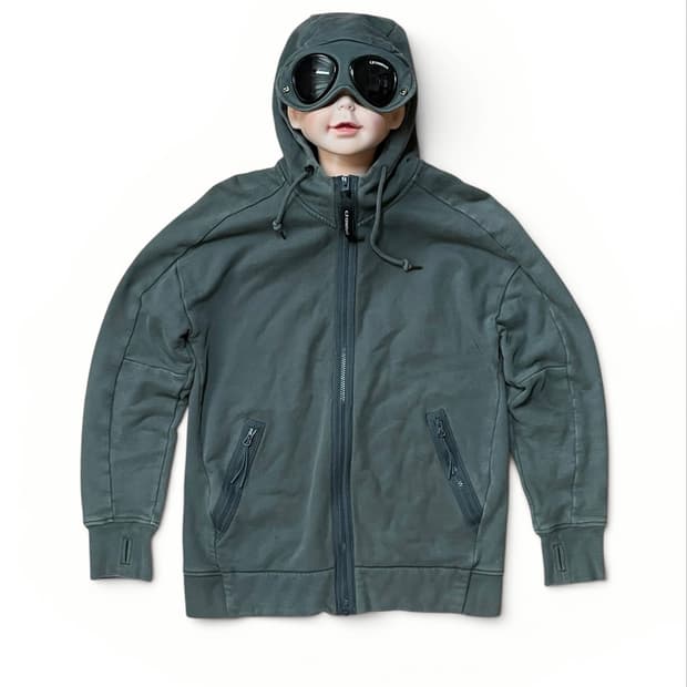 Goggles Thumbholes Hoodie Zip-up