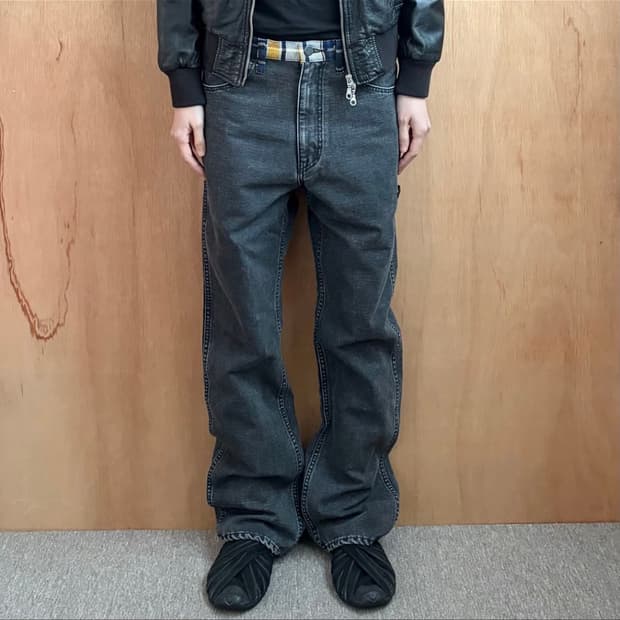 엔할리우드 체크 벨트 팬츠