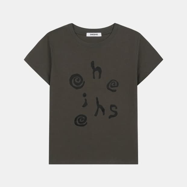 오헤시오 반팔 티셔츠 LOGO SLIM T-SHIRT DEEP BROWN