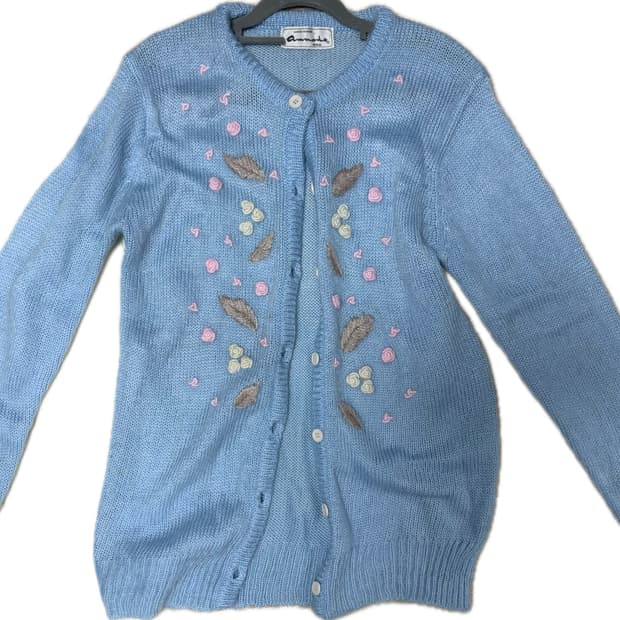 니트 포인트 가디건