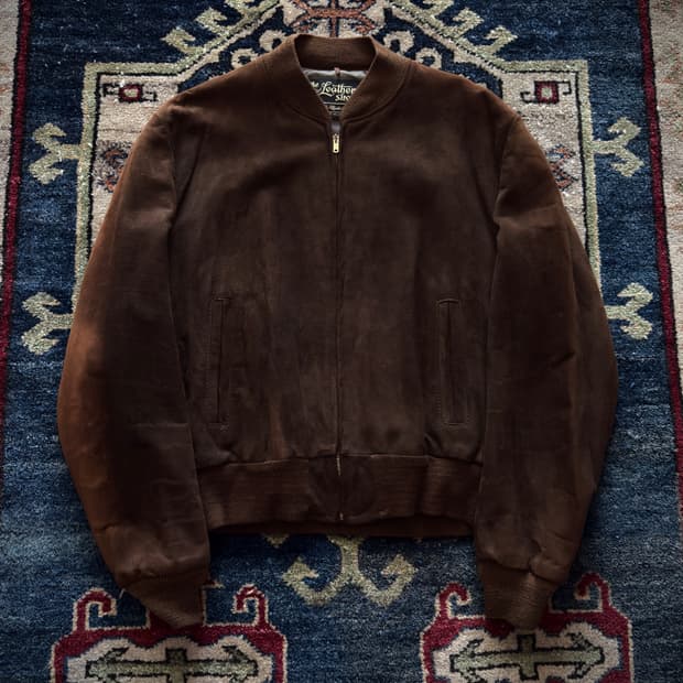 70s Sears Sun-Faded suede bomber Jacket