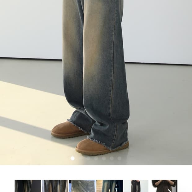 (L)웨스턴 컷팅 틴 와이드 데님 팬츠