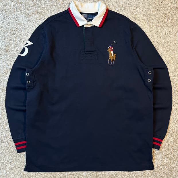 폴로 랄프로렌 멀티 빅포니 PK 럭비티 네이비