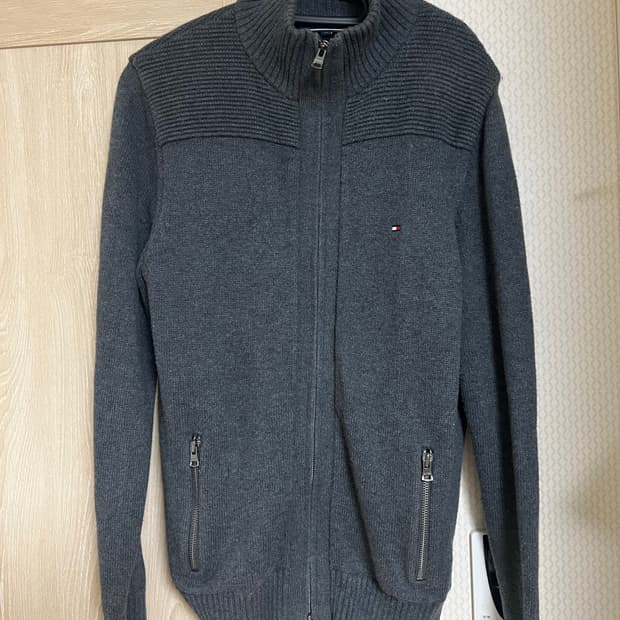 타미힐피거 차콜 니트 투웨이 집업