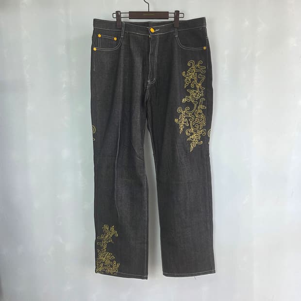[COOGI] 쿠지 자수 와이드 데님팬츠 38