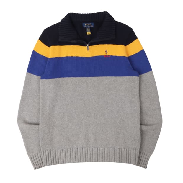 폴로 랄프로렌 컬러블록 하프집업 니트