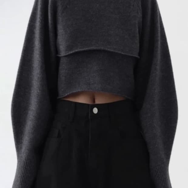 트리밍버드 레이어드 폴라니트 블루그레이 새상품급 가격내림x