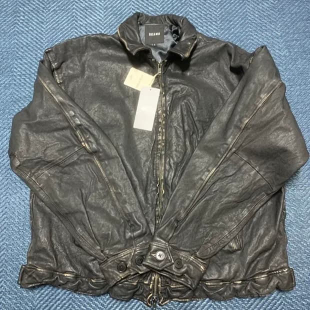 Beams 빔즈 워싱레더 자켓 L(105)