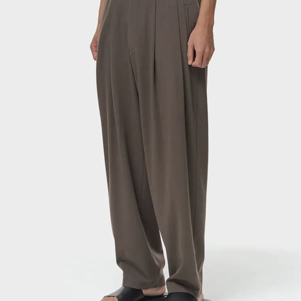 비얼디드키드/밴딩 실루엣 팬츠 브라운/S