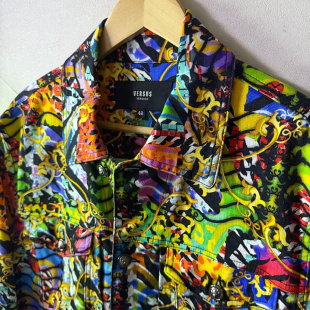 베르서스 베르사체 남성 패턴 블루종 자켓 48 (남성 95-슬림 100)