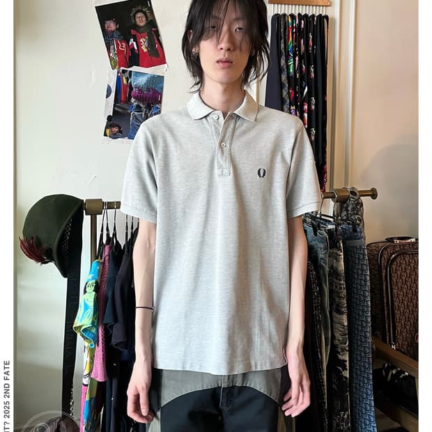 90s Fred Perry Vintage 1/2 Gray PK-Shirt