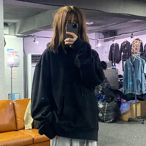 솔리드 옴므 우영미 레터링 빅로고 후드티 0765
