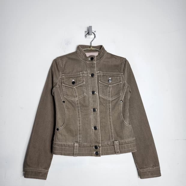 캘빈클라인 진스 피그먼트 브라운 모크넥 데님자켓