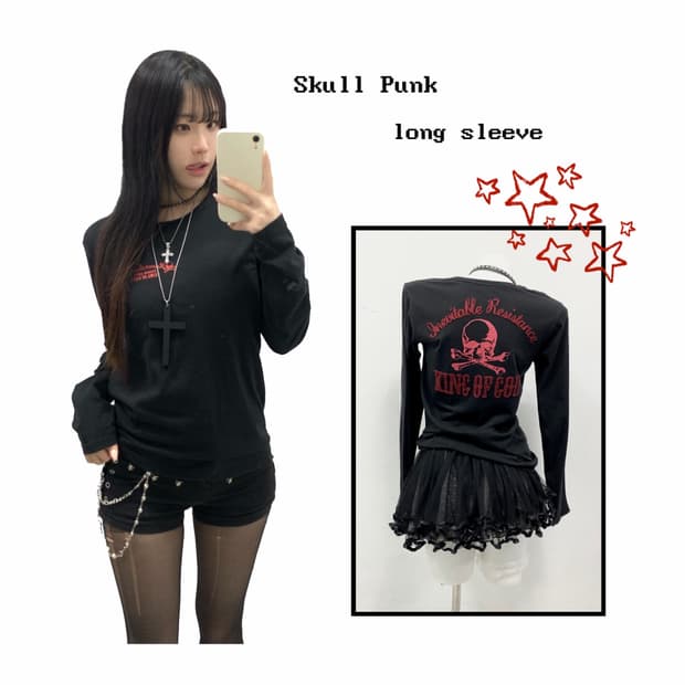 [KING OF GOD SKULL] 펑크 스컬 롱슬리브