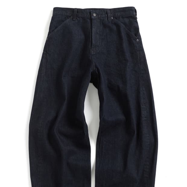 해칭룸 와이드 커브 진 1사이즈 워시드 인디고