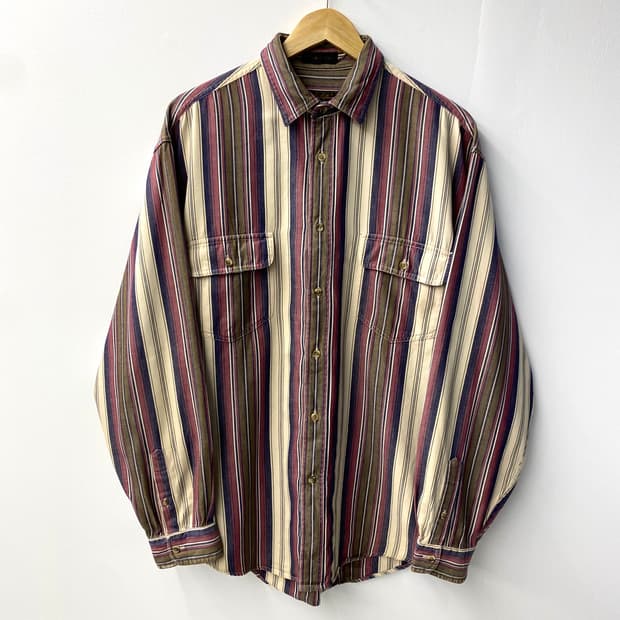 [L] 90s Eddie Bauer 에디바우어 스트라이프 트윌코튼 셔츠