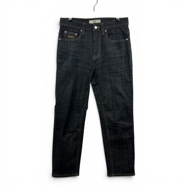 (30) 플랙 슬림핏 흑청 데님 팬츠