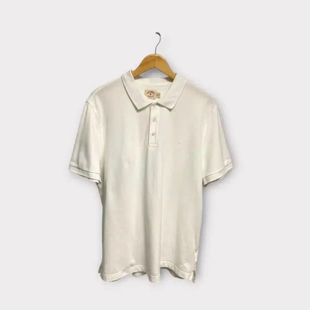 브룩스 브라더스 화이트 피케 폴로 셔츠 2XL