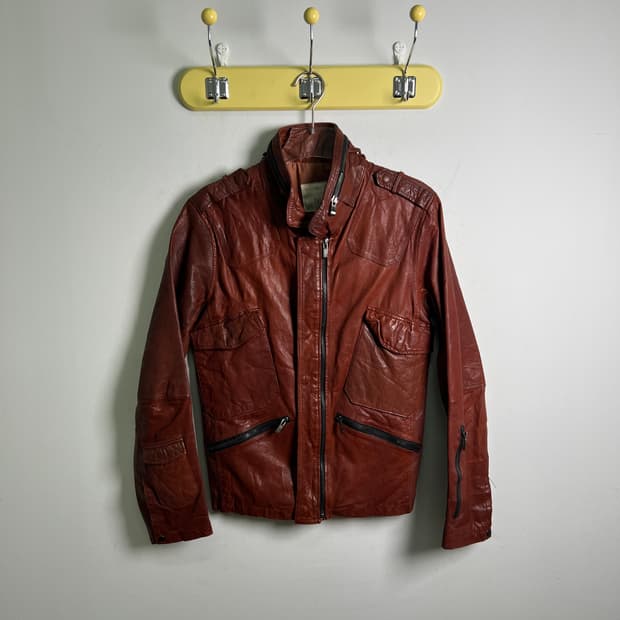 1st avenue 퍼스트 에비뉴 멀티지퍼 고트스킨 가죽 자켓 M