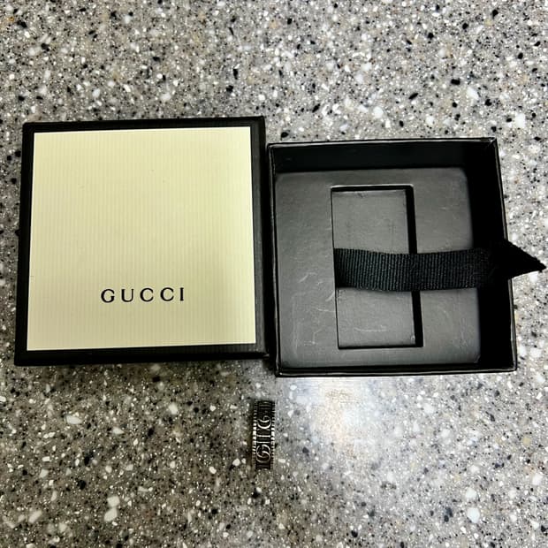 [22호] 구찌 GG 마몽 와이드링 마몬트링 실버반지